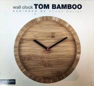 1 x Tom Bamboo Wall Clock - Made By Karlsson - New Boxed Stock - CL323 - Ref: KA5744/A4 - Location: