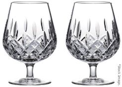 A Pair Of WATERFORD CRYSTAL 'Connoisseur Lismore' Brandy Balloons (2 x Glasses) - RRP £145.00