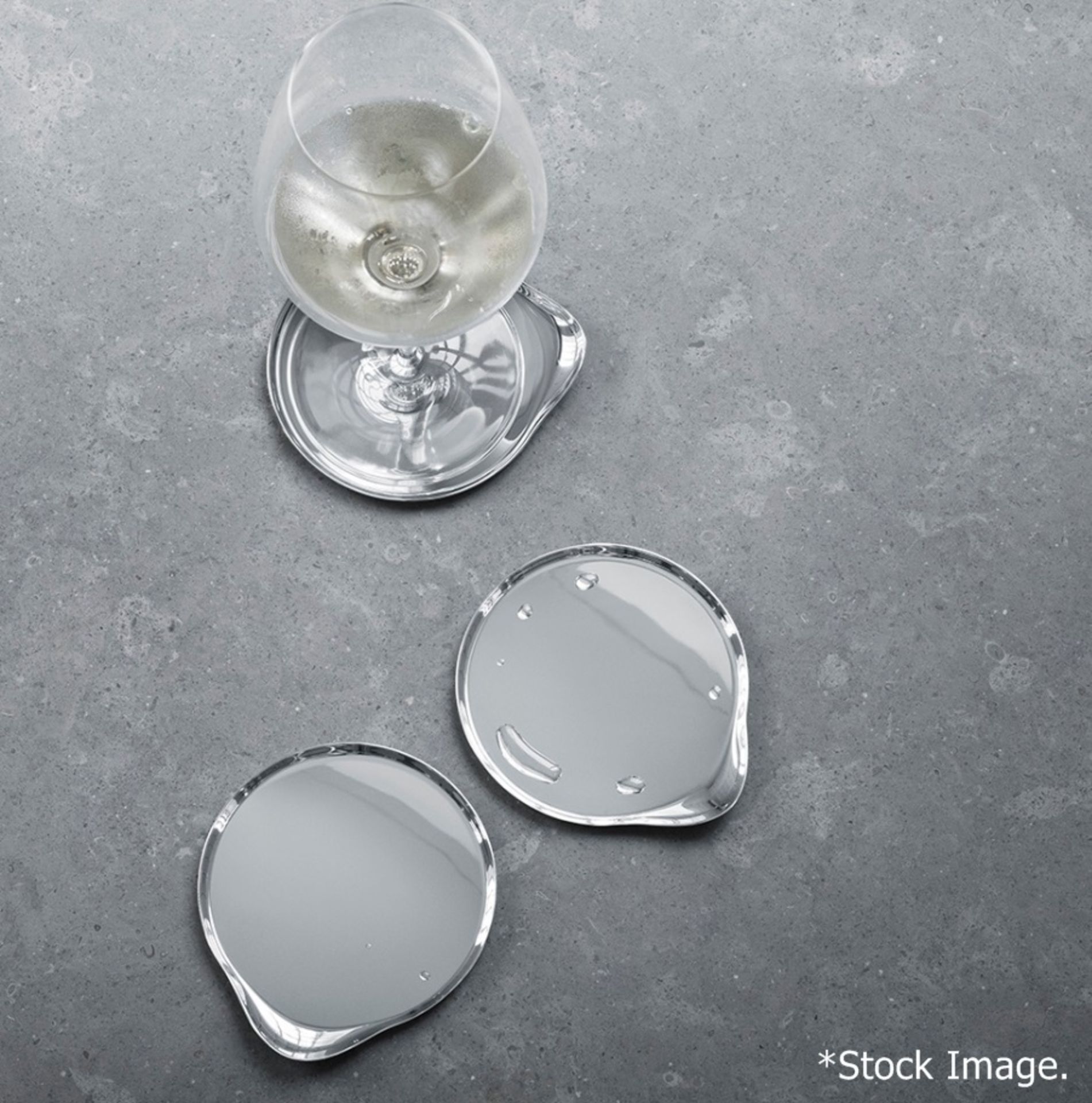 Set Of 4 x GEORG JENSEN Designer Coasters In Stainless Steel - Original Price £55.00