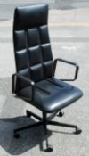 1 x WALTER KNOLL 'Leadchair' Executive High Back Office Chair In Genuine Leather - RRP £4,980