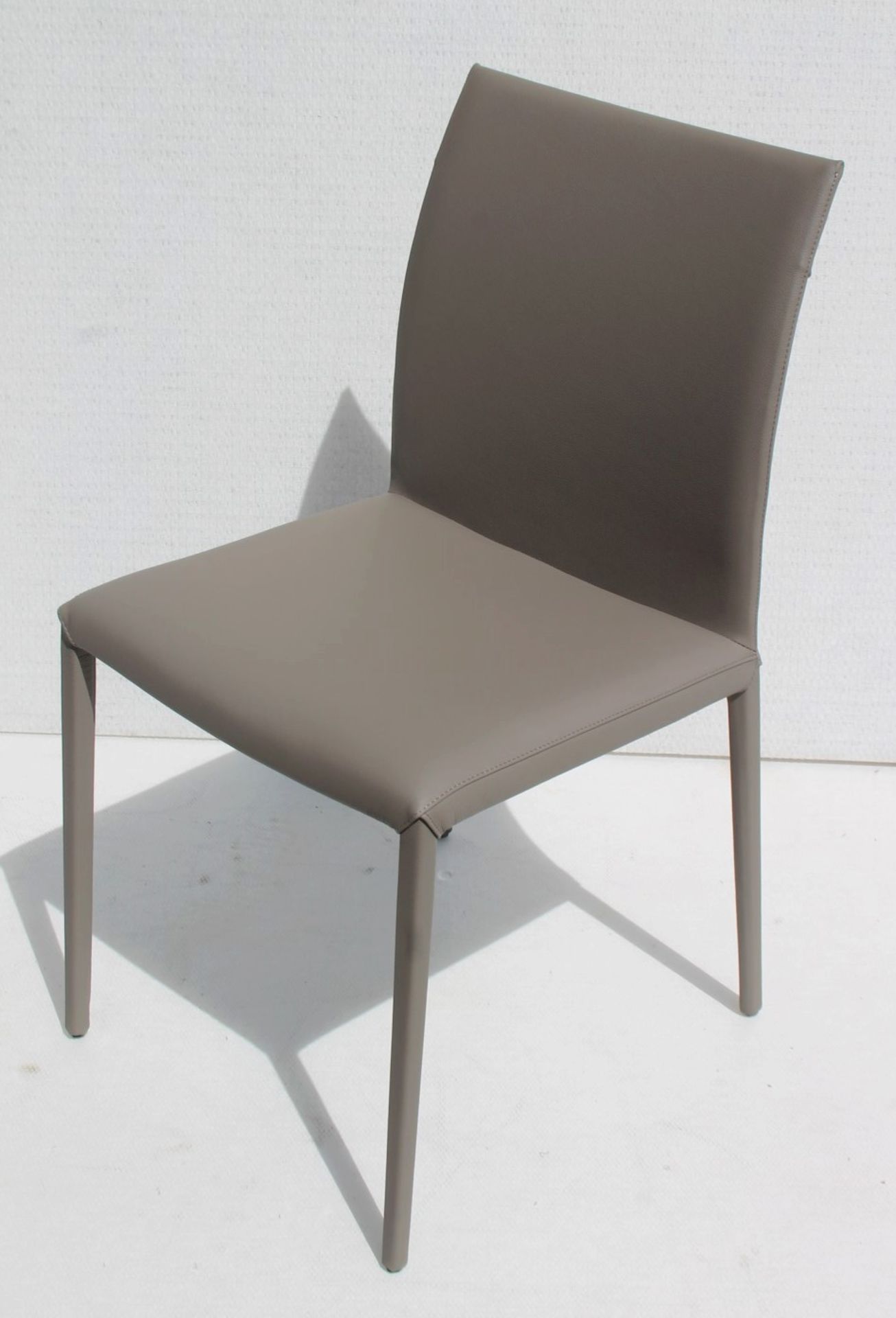 4 x CATELLAN 'Norma' Designer Italian Dining Chairs In Soft Grey Leather - Original RRP £3,840 - Image 3 of 7