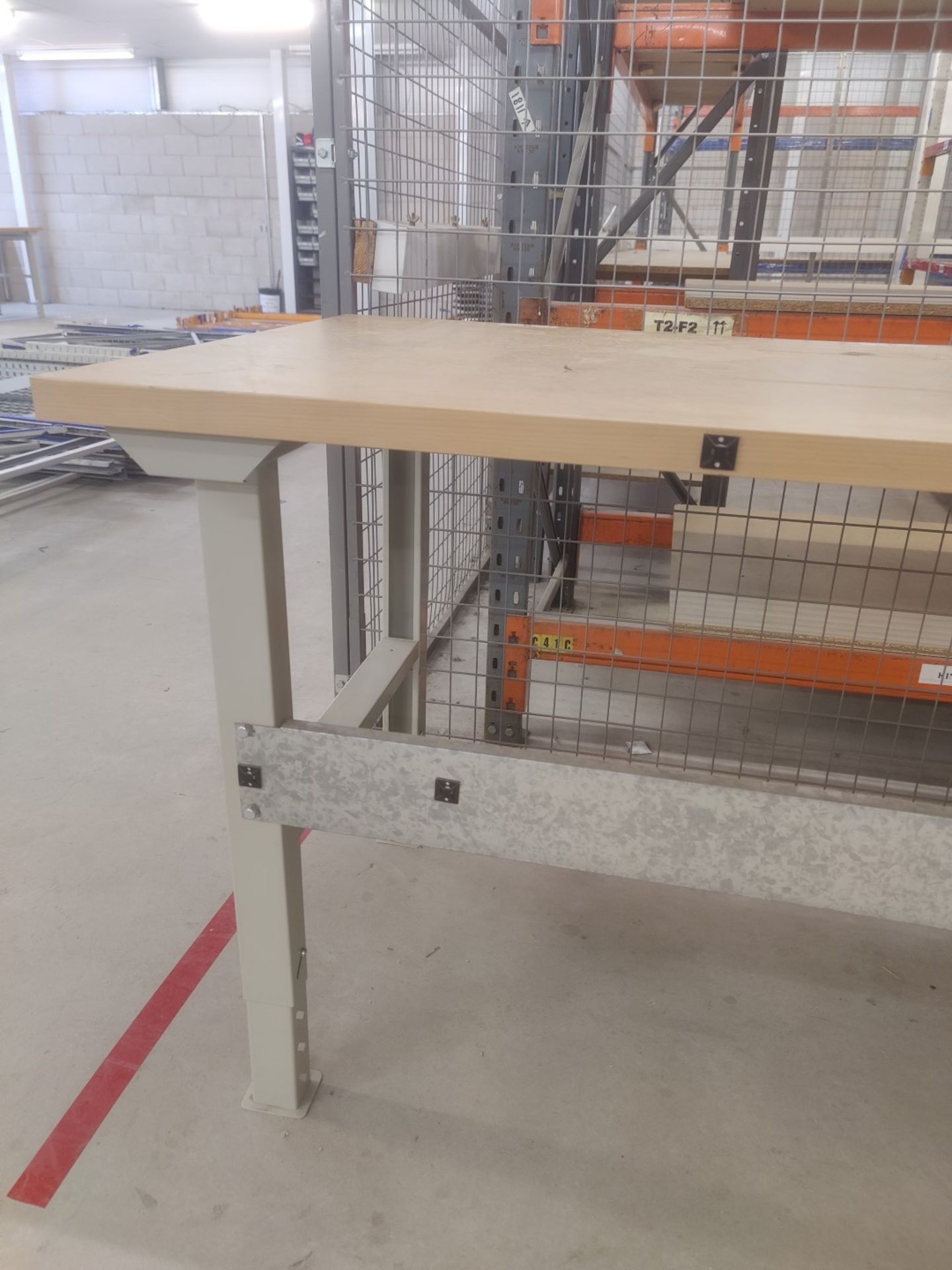 1 x Workbench With Height Adjustable Legs - Removed From a Computer Workshop - Size: W200 x D80 cms - Image 4 of 6