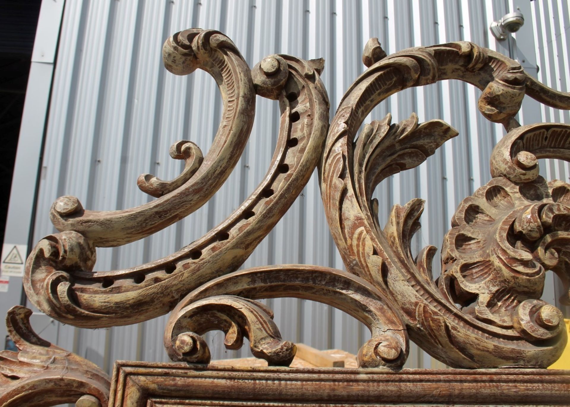 1 x Huge 2-Metre Tall Hand-Carved Gothic Mirror *Condition Report* Dimensions: H200 x W130 x - Image 3 of 9