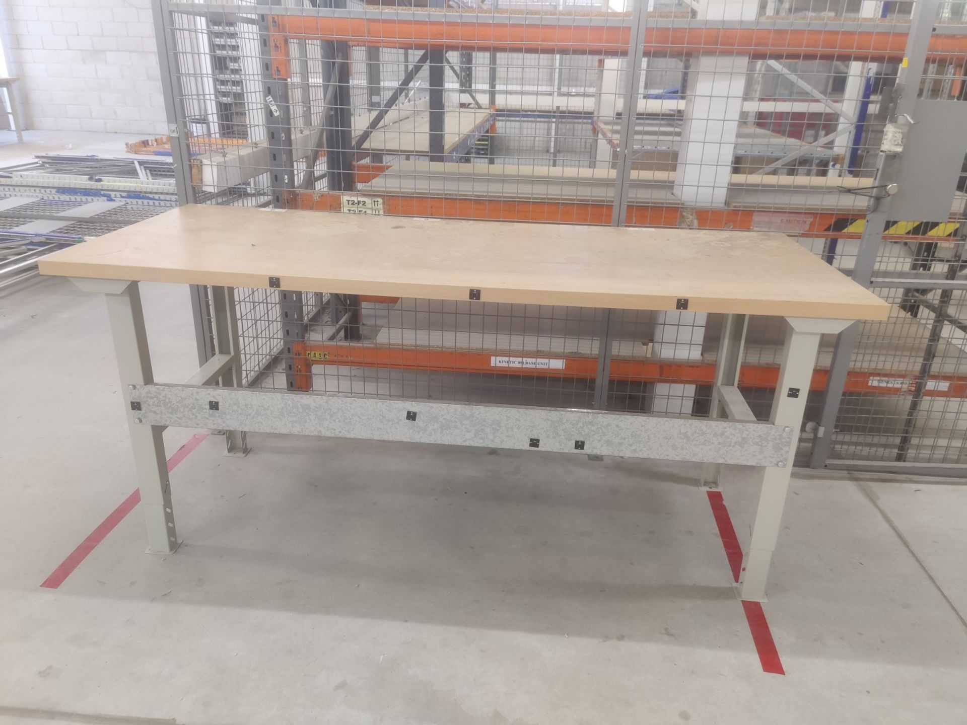 1 x Workbench With Height Adjustable Legs - Removed From a Computer Workshop - Size: W200 x D80 cms - Image 3 of 6