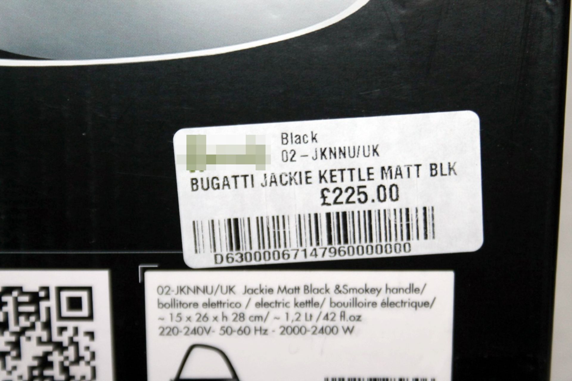 1 x BUGATTI Designer 'Jackie' Electric Kettle In Black - Original Price £279.00 - Boxed Stock - Image 7 of 12