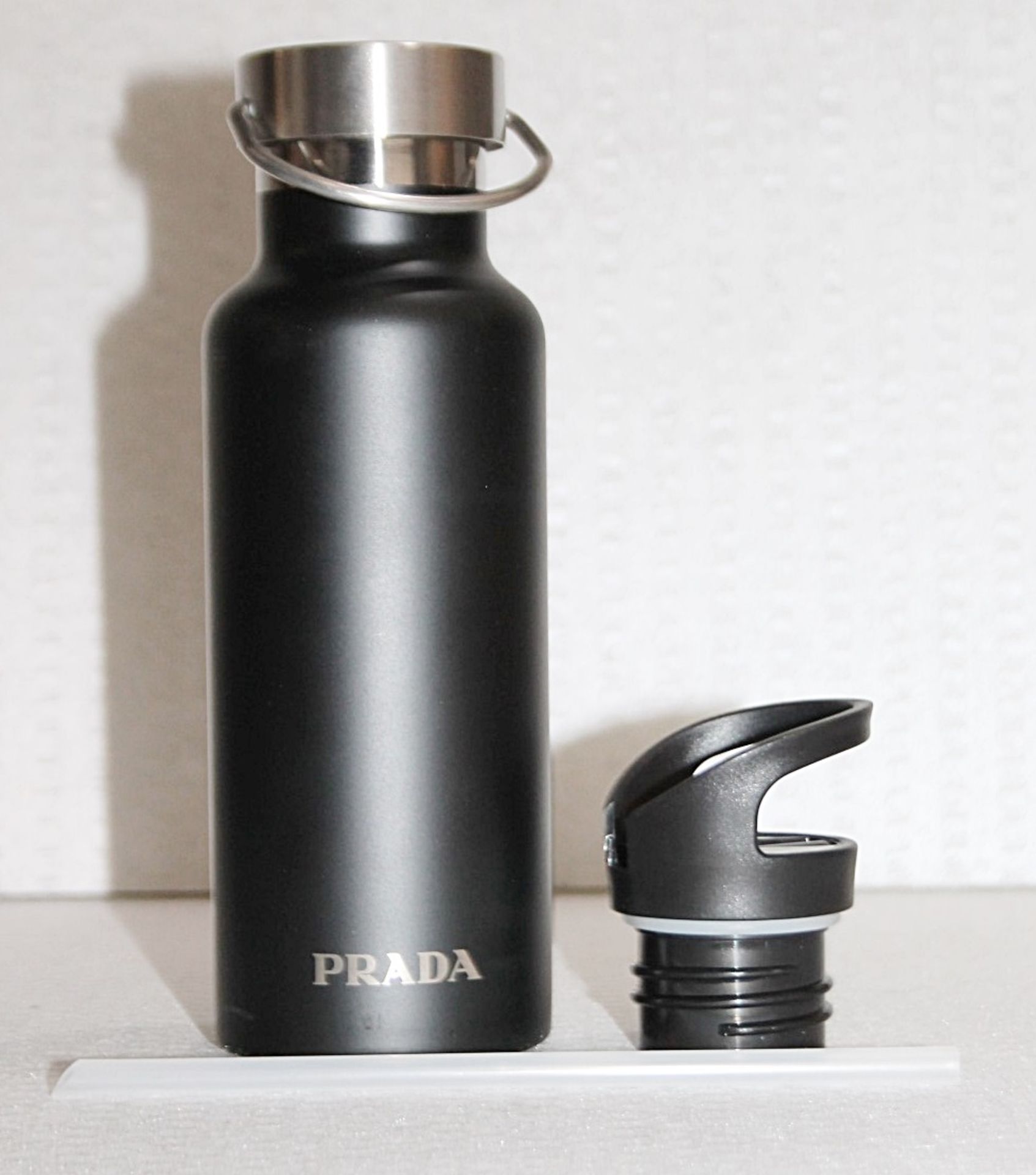 1 x PRADA Stainless Steel Water Bottle In Black, 500 ml - Original Price £100.00