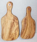 Set of 2 x RUFFONI Luxury Olivewood Chopping Boards - Made In Italy - Original Price £100.00