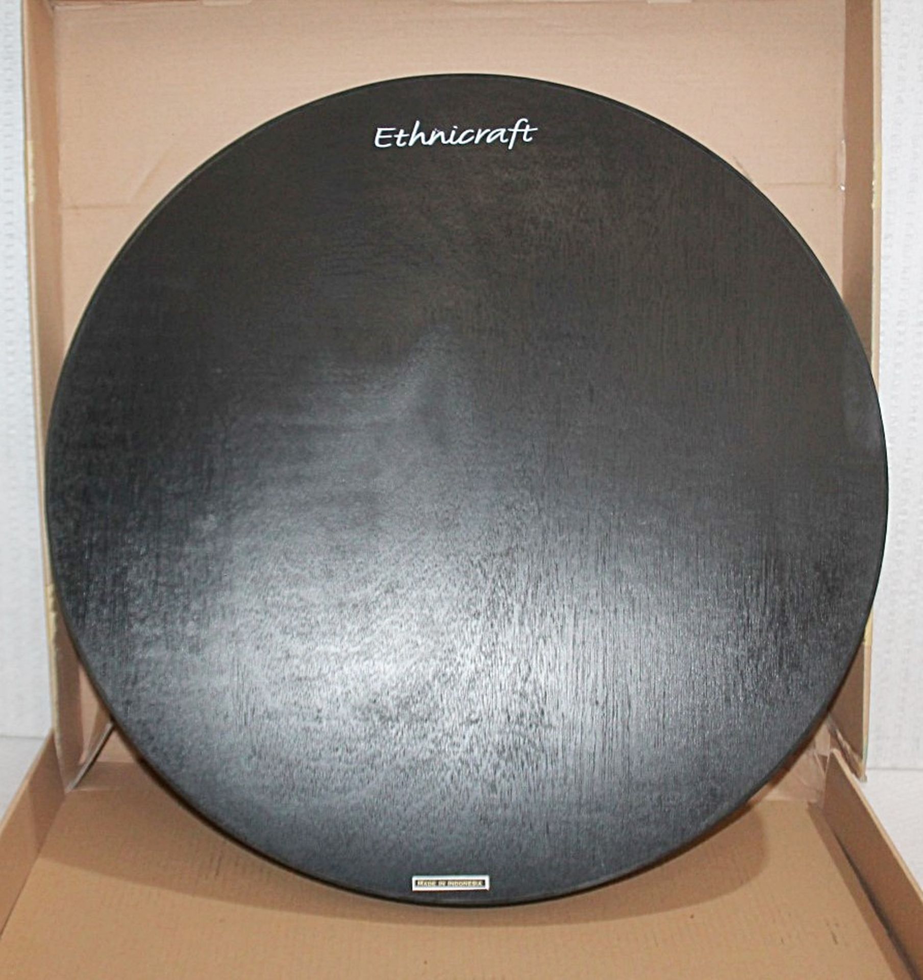 1 x ETHNICRAFT 'Notre Monde' Slate Layered Dots Large Round Glass Tray - Original Price £159.00 - Image 4 of 6