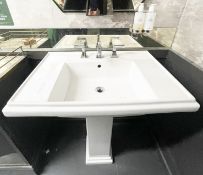 4 x Armitage Shanks Sink Basins With Pedestal Bases - Prestigious Shop Fittings - Ref: GEN124/G-IT -