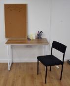 1 x Office Desk With Chair, Notice Board and Assorted Stationary