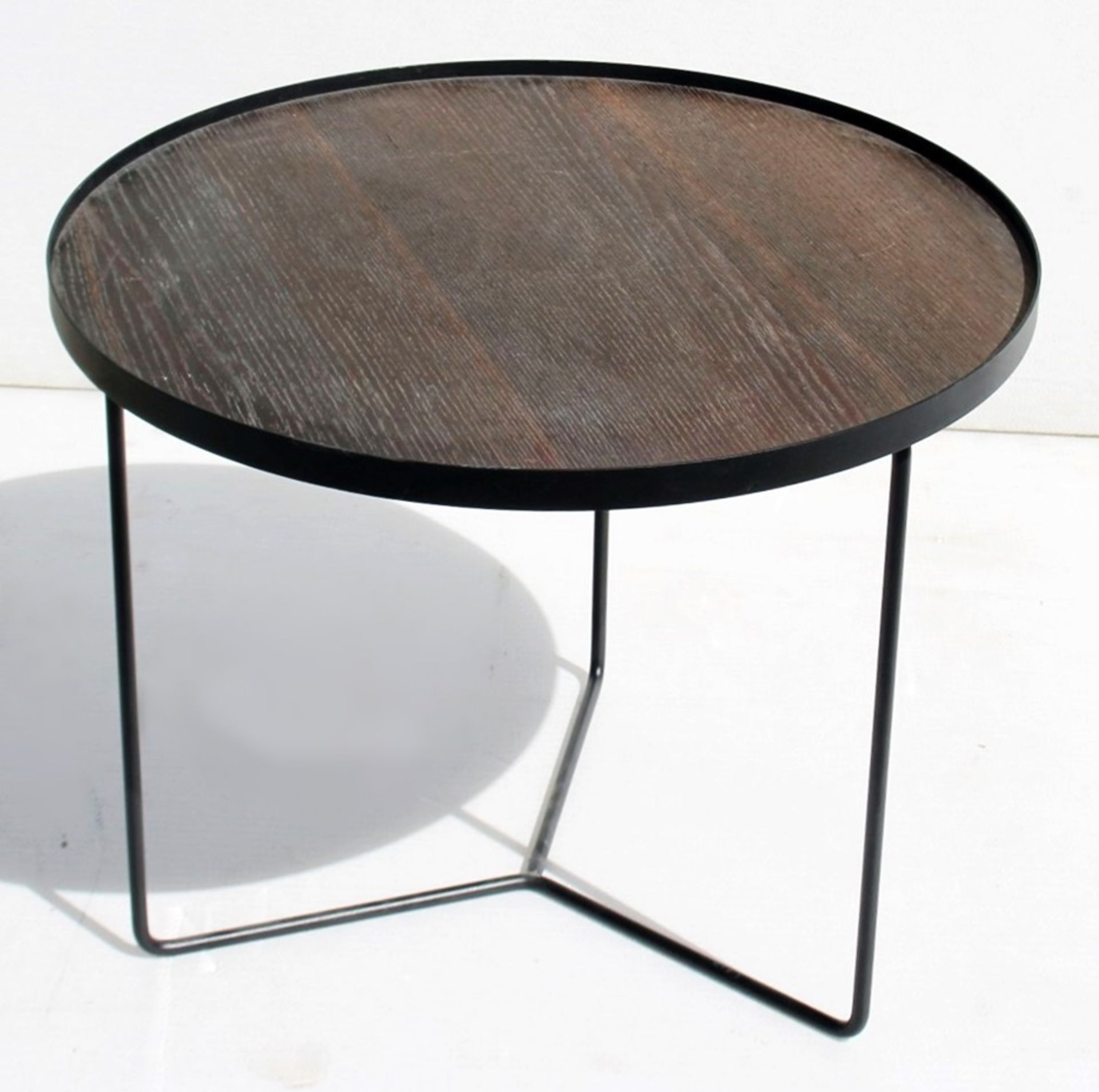 1 x CATTELAN ITALIA 'Billy' Designer Ø60 Wooden Topped Coffee Table - Made in Italy - RRP £669.00
