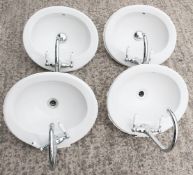 4 x Armitage Shanks Sink Basins With Taps - Prestigious Shop Fittings - Ref: GEN119/G-IT - CL668 -