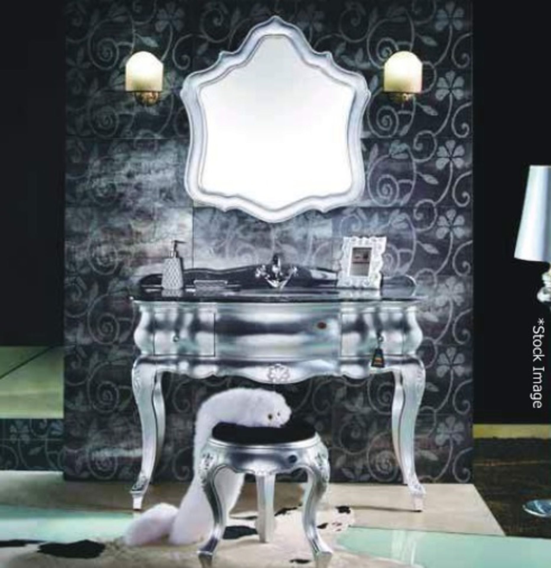 1 x STONEARTH / GODI 'Princess' Luxury Handcrafted Ornate Floor-standing Vanity Unit Bathroom Set