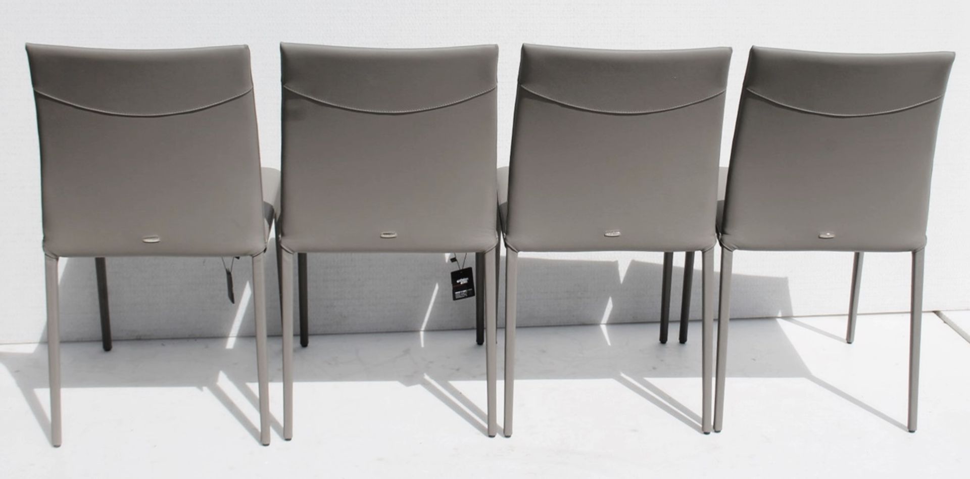 4 x CATELLAN 'Norma' Designer Italian Dining Chairs In Soft Grey Leather - Original RRP £3,840 - Image 7 of 7