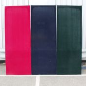 3 x Premium Velvet Upholstered Timber Framed Shop Display Panels - Dimensions (approx): H215 x W80cm