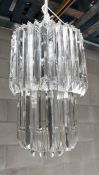 Pair Of NOVARESI Luxury Italian 3-Tier Wall Light Adorned With Exquisite Cut Morano Glass Droplets