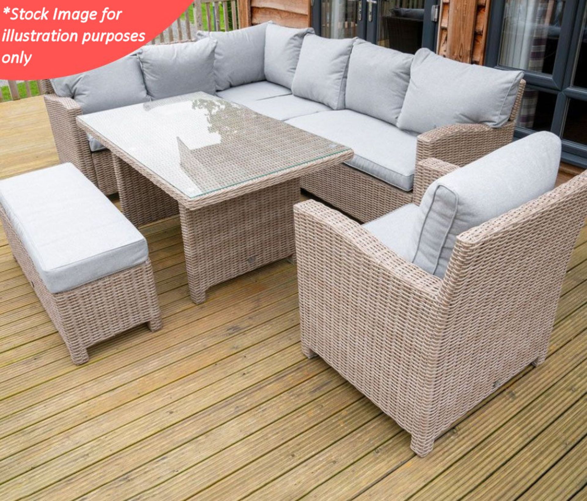 1 x LG OUTDOOR 'Britanny' Outdoor Rectangular Modular Corner Garden Furniture Set - RRP £1,999