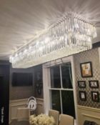 1 x NOVARESI 'Vortice' Luxury Italian 2.2-Metre Rectangular 28-Light Chandelier With Murano Droplets