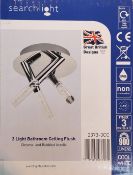 1 x Searchlight 3 Light Bathroom Ceiling Flush - Chrome and Bubbled Acrylic - New Boxed Stock - CL32