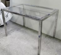 1 x Large Display Table In Glass And Chrome - £5 Start, No Reserve - Dimensions: H91 x W135 x D90cm