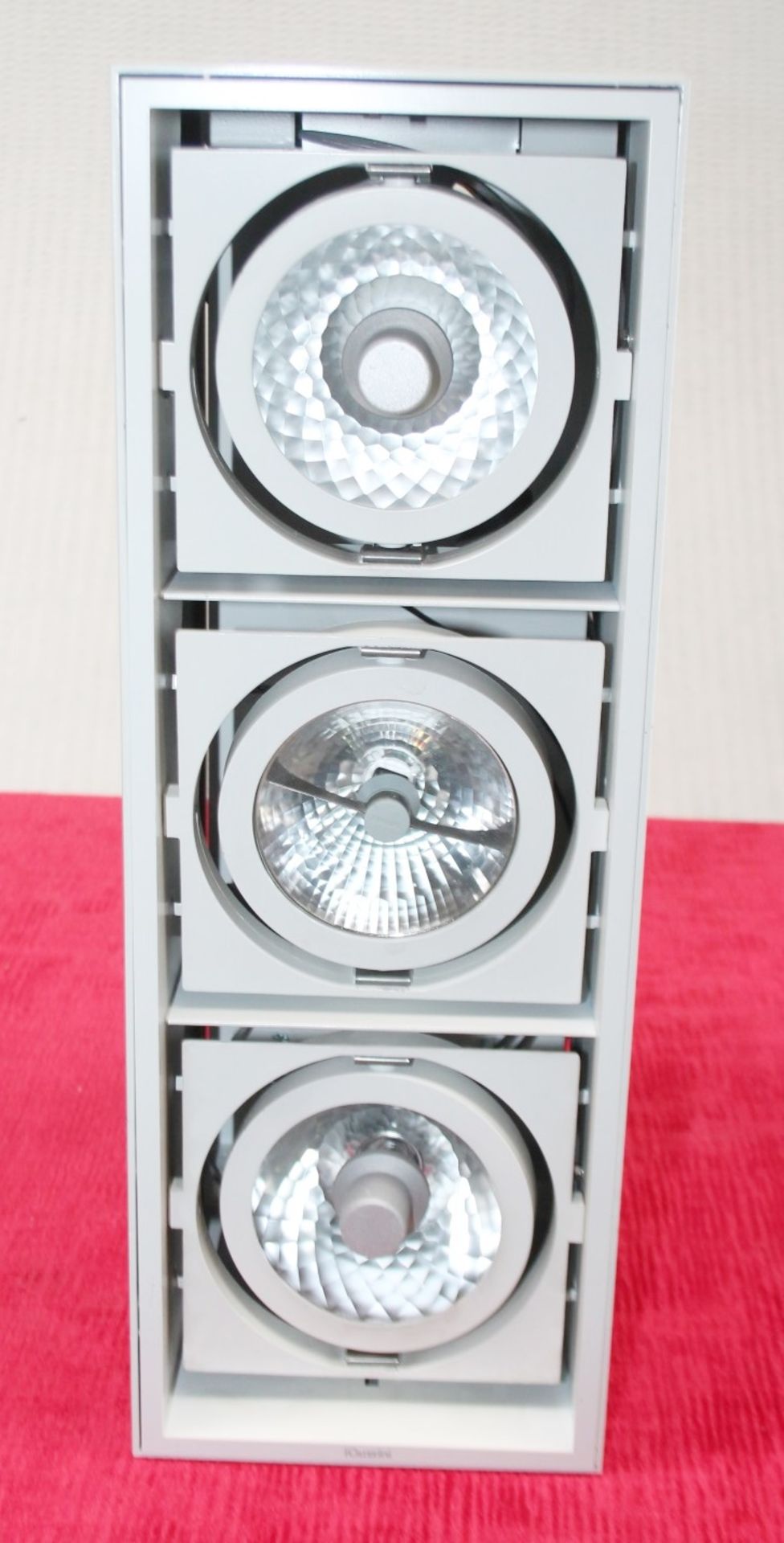 2 x IGUZZINI Commercial Triple Directional Gimble Spot Light Fittings In Metal Casings - Recently