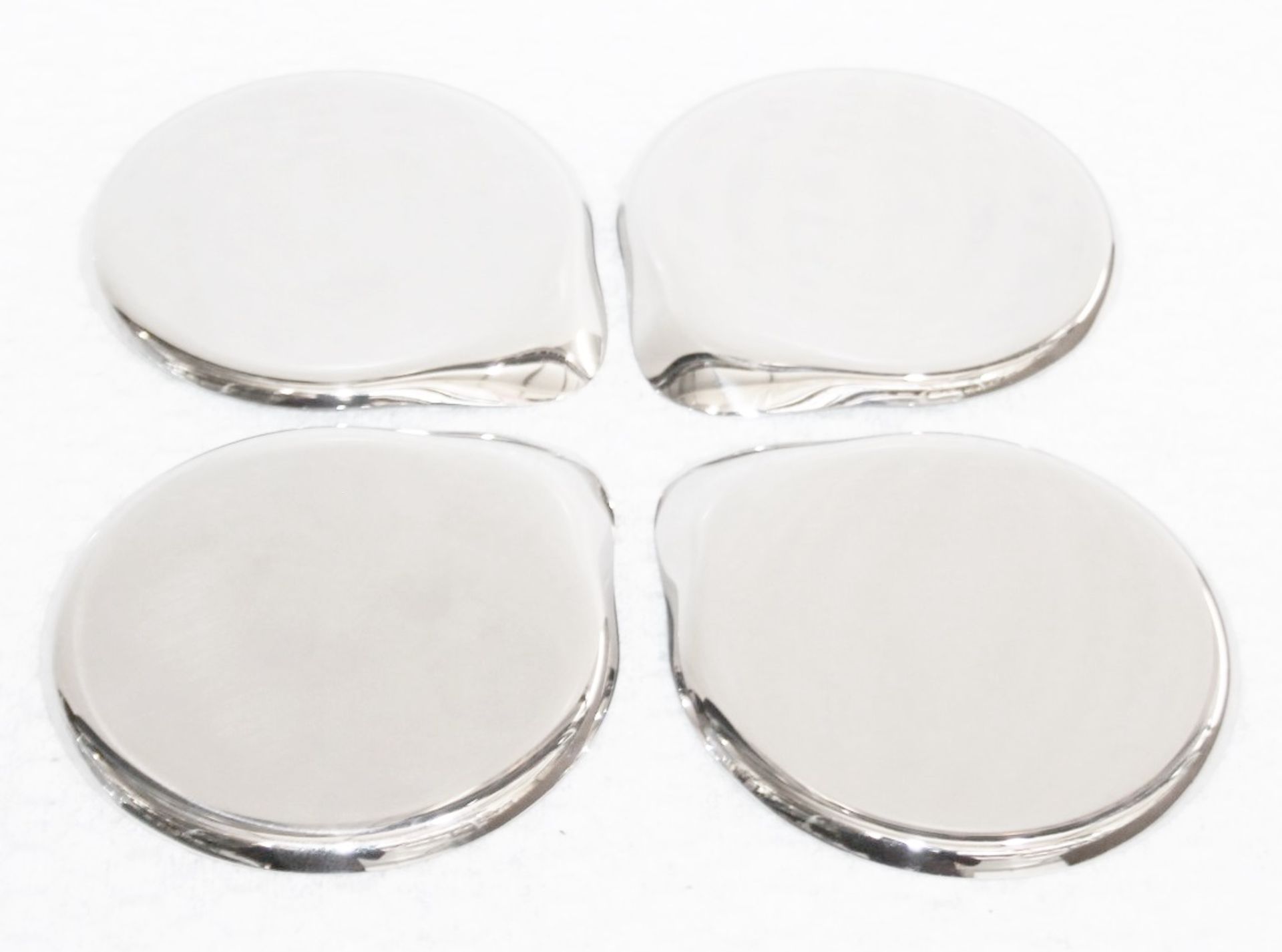 Set Of 4 x GEORG JENSEN Designer Coasters In Stainless Steel - Original Price £55.00 - Image 5 of 6