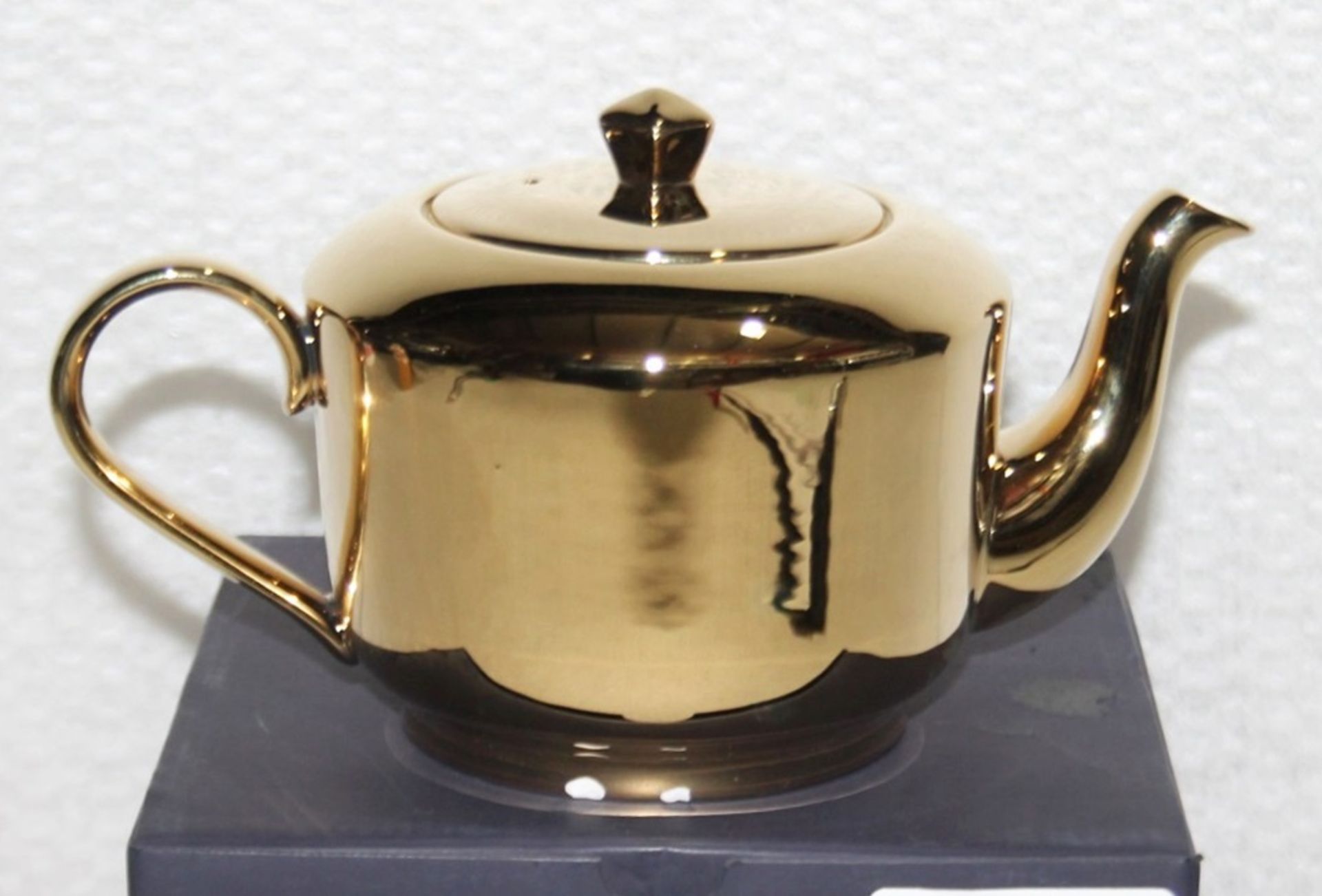 1 x RICHARD BRENDON 'Reflect' Fine Bone China Teapot In Gold - Original Price £250.00 *See Condition - Image 3 of 9