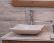 1 x Stonearth 'Aston' Solid Galala Marble Stone Countertop Sink Basin - New Boxed Stock - RRP £495 -