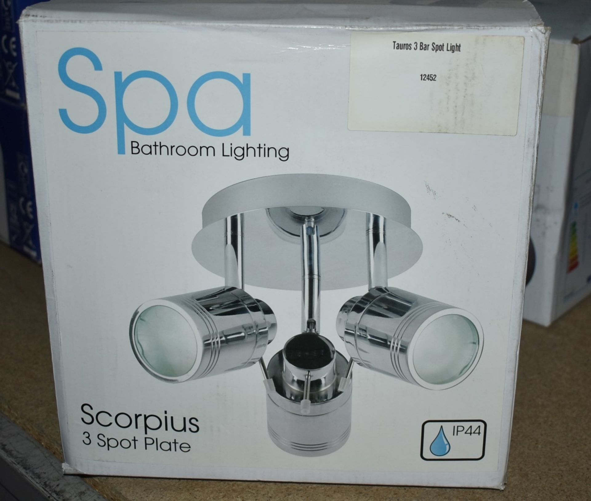 1 x Spa Bathroom Light Fitting - Scorpius 3 Spotlight Chrome Ceiling Fitting With Semi Flush Plate - - Image 2 of 3