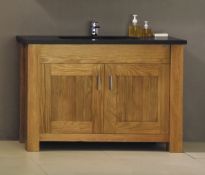 1 x Stonearth 'Finesse' Countertop Washstand - American Solid Oak - Original RRP £1,400