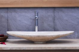 1 x Stonearth 'Cyra' Black Galala Marble Stone Countertop Sink Basin - New Boxed Stock - RRP £