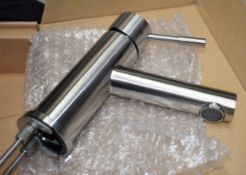 1 x Stonearth 'Hali' Stainless Steel Basin Mixer Tap - Brand New & Boxed - RRP £245 - Ref: TP801 WH2