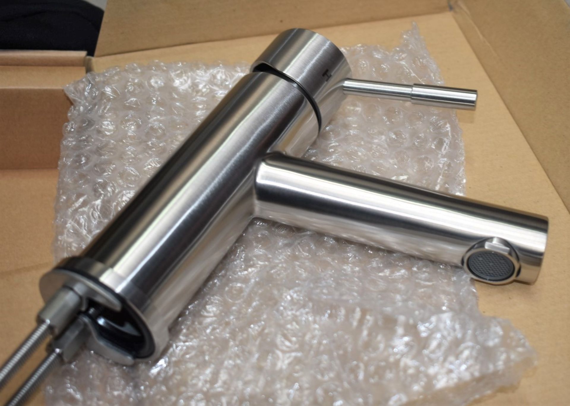 1 x Stonearth 'Hali' Stainless Steel Basin Mixer Tap - Brand New & Boxed - RRP £245 - Ref: TP801 WH2