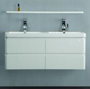 1 x Austin Bathrooms URBAN 100 Wall Mounted Bathroom Vanity Unit With MarbleTECH Twin Sink Basin