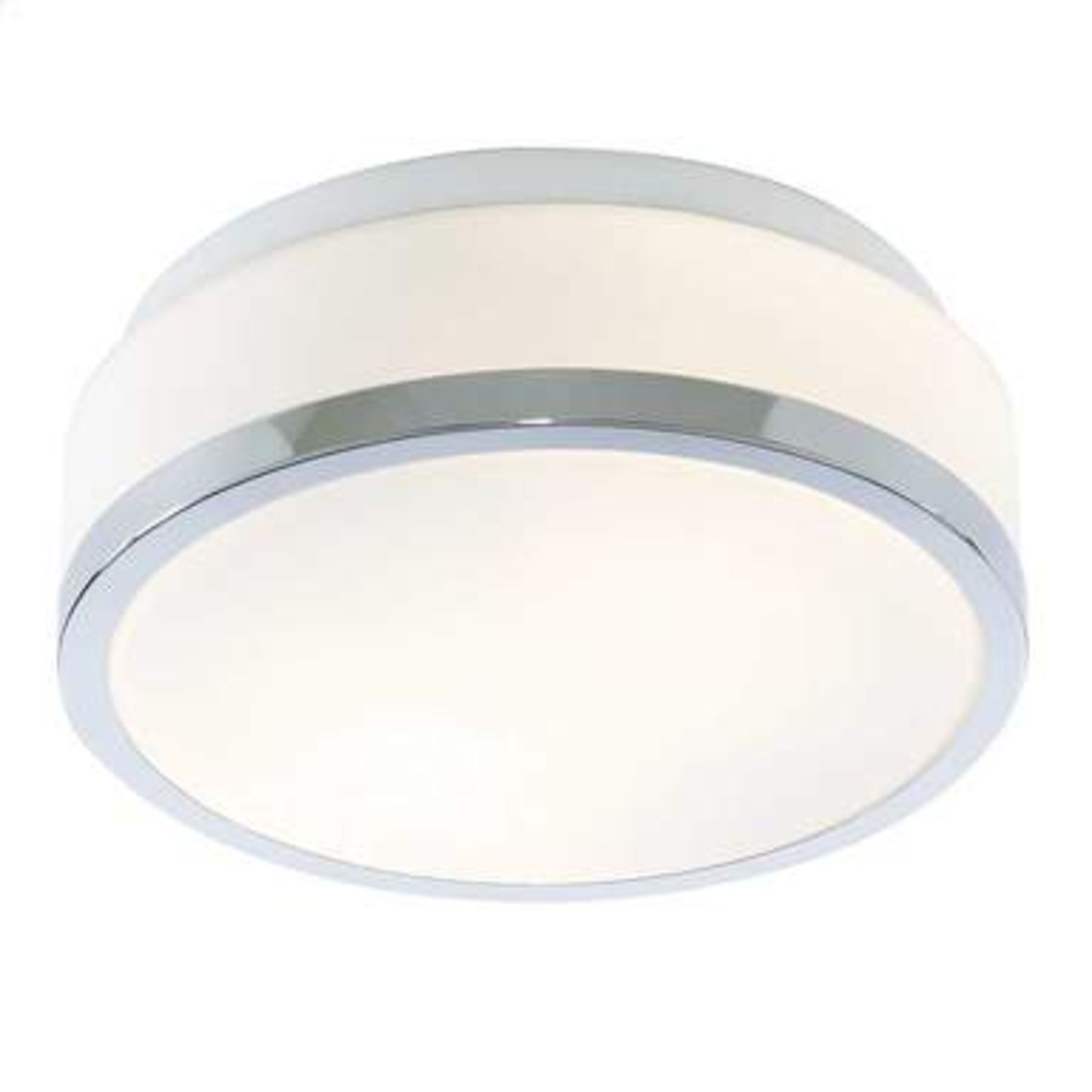 1  x Searchlight Flush Bathroom Ceiling Light - IP44 Chrome Finish With Opal Glass Shade - Product - Image 3 of 3