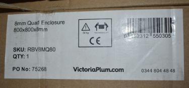 1 x Victoria Plum 800x800 Quad Shower Enclosure - 8mm Thickness - Type RBV8MQ80 - Unused Boxed