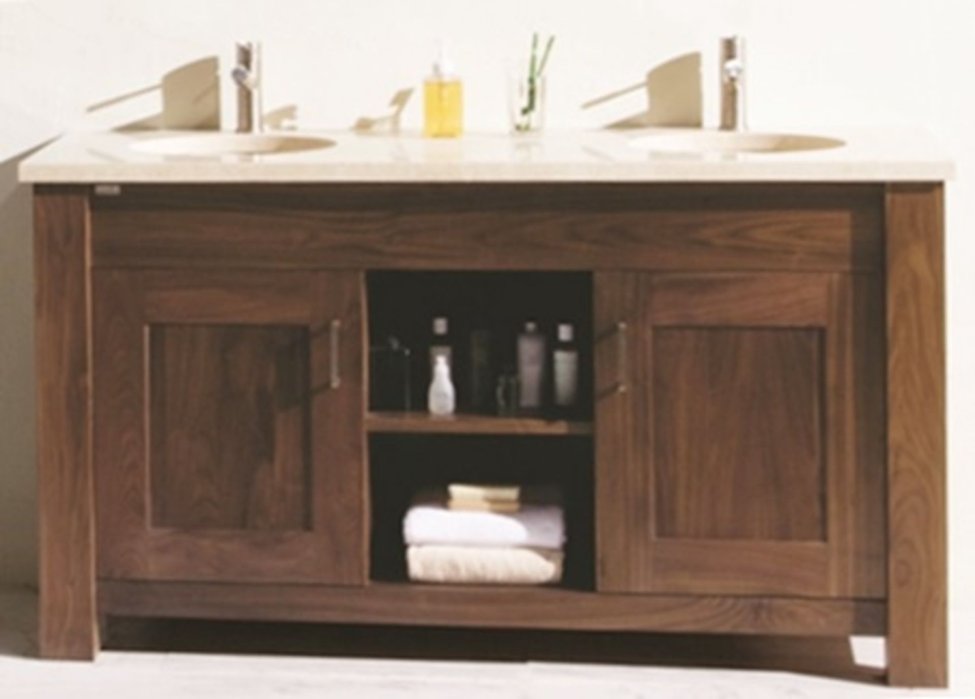 1 x Stonearth 'Finesse' Countertop 1500mm Tall Washstand - American Solid Walnut - RRP £1,900