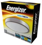 1 x Energizer 10w LED Bathroom Light - IP44 Rated - 4000k Cool White - Silver Finish With Opal