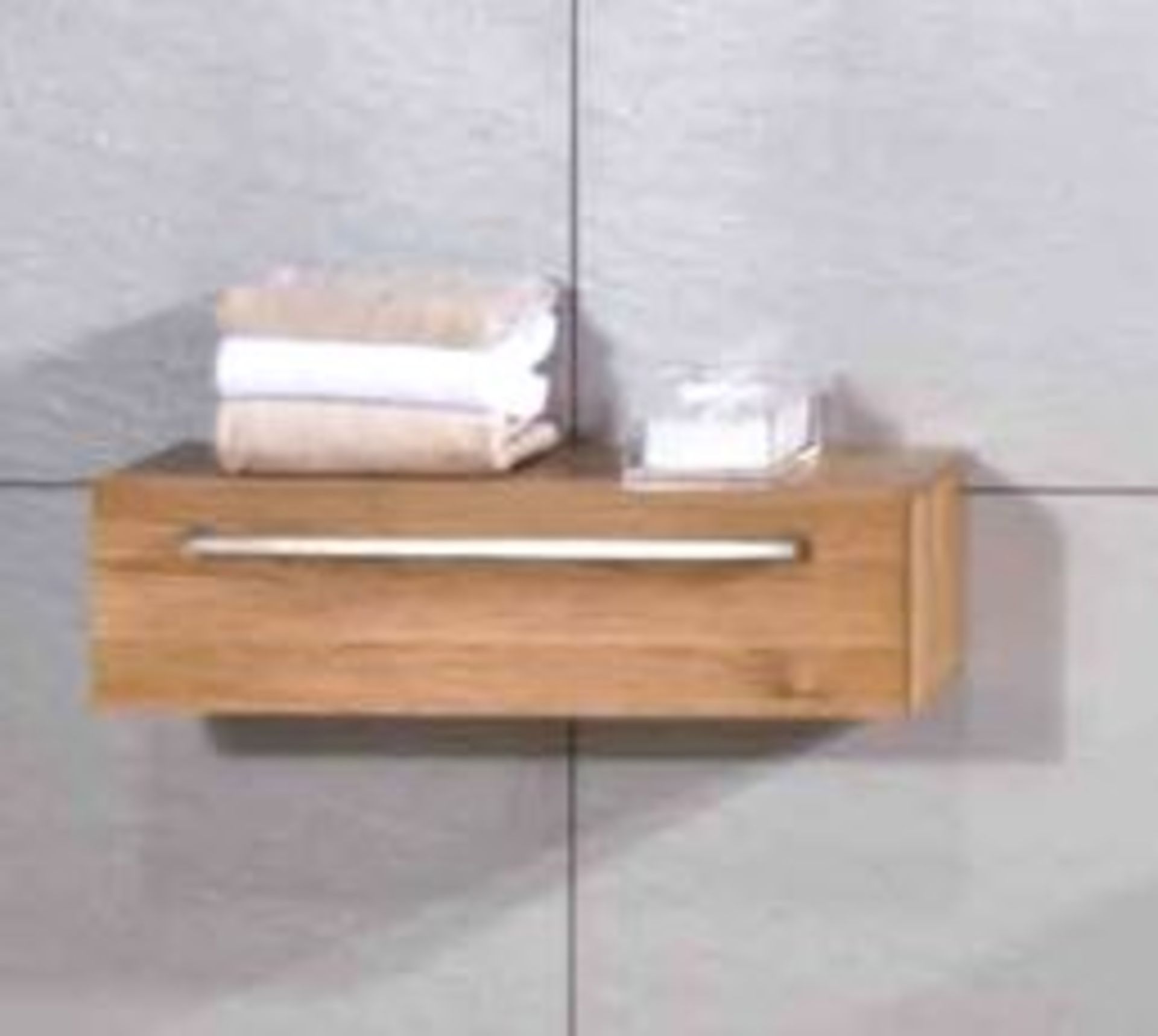 1 x Stonearth 400mm Wall Mounted Single Drawer Unit - American Solid Oak - Original RRP £240 - Size: - Image 2 of 13