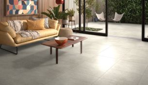 12 x Boxes of RAK Porcelain Tiles - Design Concrete Range - Sand Colour Matt Finish - Size: 120x60cm