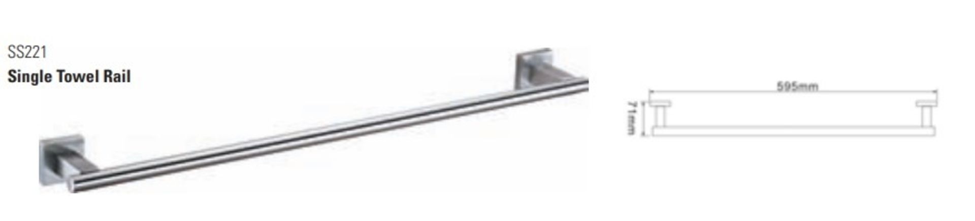 1 x Stonearth Single Towel Rack Rail - Solid Stainless Steel Bathroom Accessory - Brand New & - Image 2 of 2