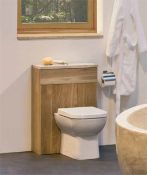 1 x Stonearth Back to Wall WC Unit With Marble Stone Cover - American Solid Oak - RRP £888