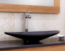 1 x Stonearth 'Cyra' Black Granite Stone Countertop Sink Basin - New Boxed Stock - RRP £620 -