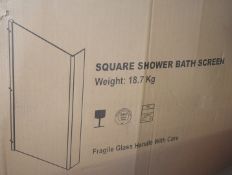 1 x Square Shower Bath Screen - Unused Boxed Stock - CL011 - B8A - Location: Altrincham WA14