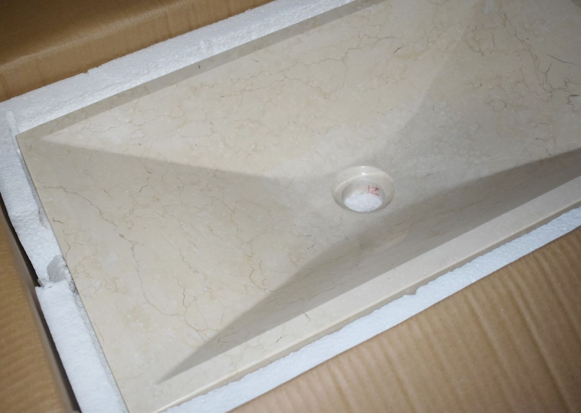 1 x Stonearth 'Karo' Solid Galala Marble Stone Countertop Sink Basin - New Boxed Stock - RRP £ - Image 5 of 8