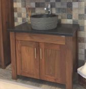 1 x Stonearth 'Finesse' Countertop Washstand - American Solid Walnut - Original RRP £1,200 - Size: