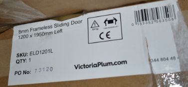 1 x Victoria Plum 1200x1950 Left 'Mode' Frameless Sliding Shower Door - 8mm Thickness - Type