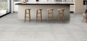 12 x Boxes of RAK Porcelain Floor or Wall Tiles - Design Concrete Range - White Colour With Matt