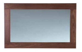 1 x Stonearth Bathroom Wall Mirror With Solid Walnut Frame and Bevelled Glass Mirror - Size: Large