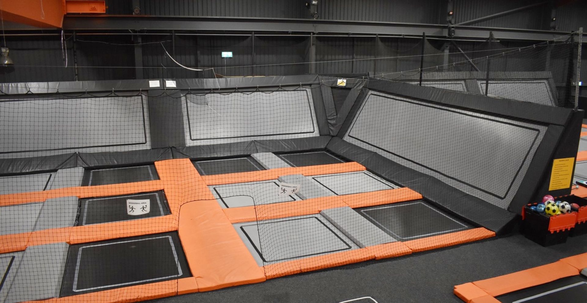 1 x Large Trampoline Park - Disassembled - Includes Dodgeball Arena And Jump Tower - CL766  - - Image 75 of 99